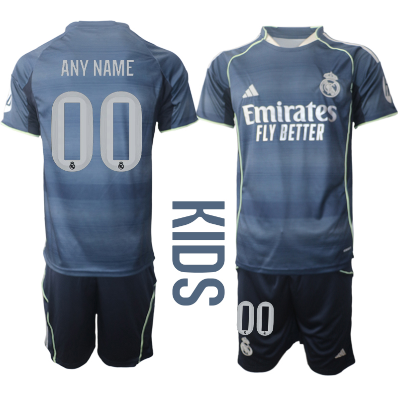 Youth 2025-2026 Club Real Madrid away Blue customized Soccer Jersey->customized soccer jersey->Custom Jersey